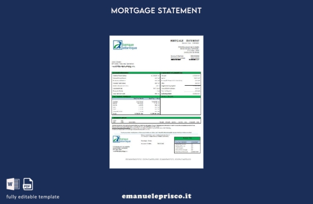 stile verificato Modello di estratto conto del mutuo bancario Atlantico del Came